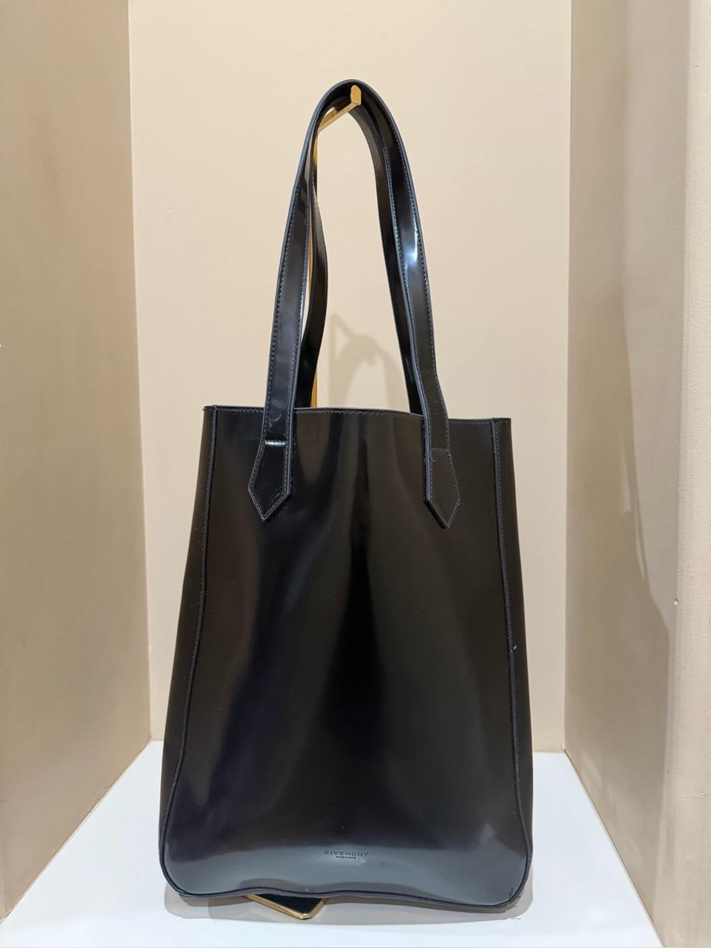 Givenchy Parfums black medium Patent Leather Tote Bag